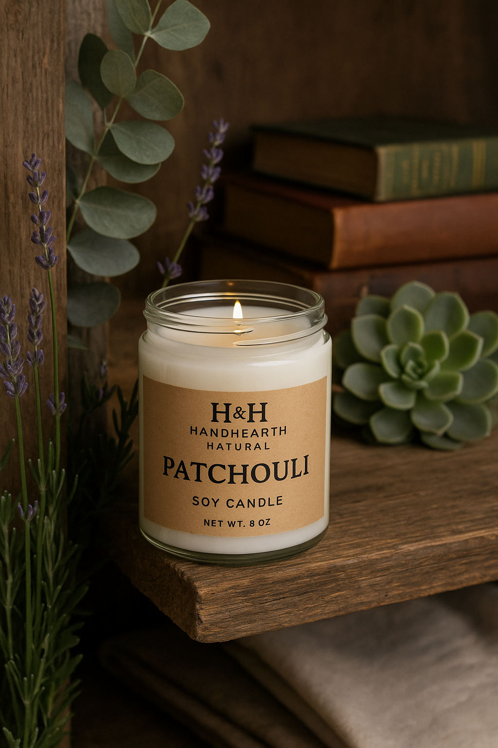 Patchouli Soy Candle – Clean Burning, Hand-Poured