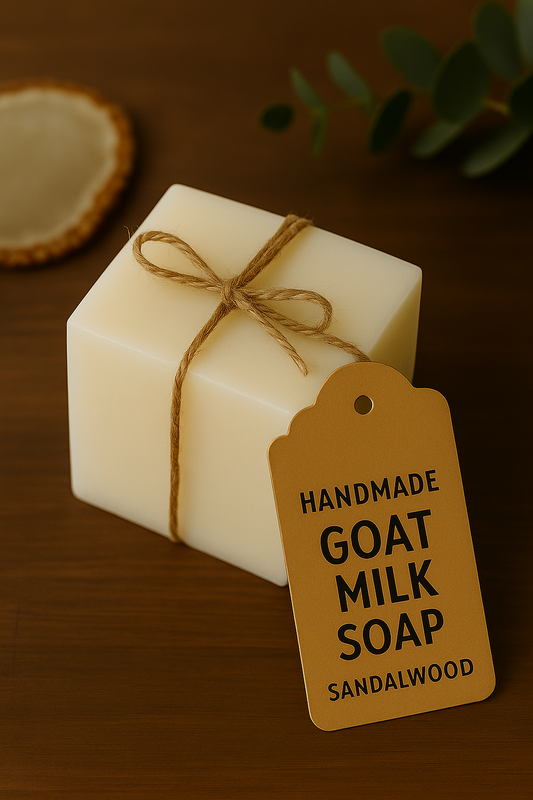 Handcrafted Goat Milk Soap | Sandalwood Scent | All-Natural Moisturizing Bar for Men or Woman