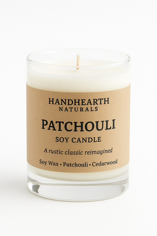 Patchouli Soy Candle – Clean Burning, Hand-Poured